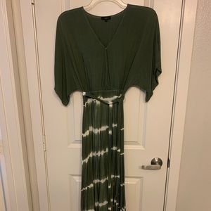 Aakaa green tie dye maxi dress